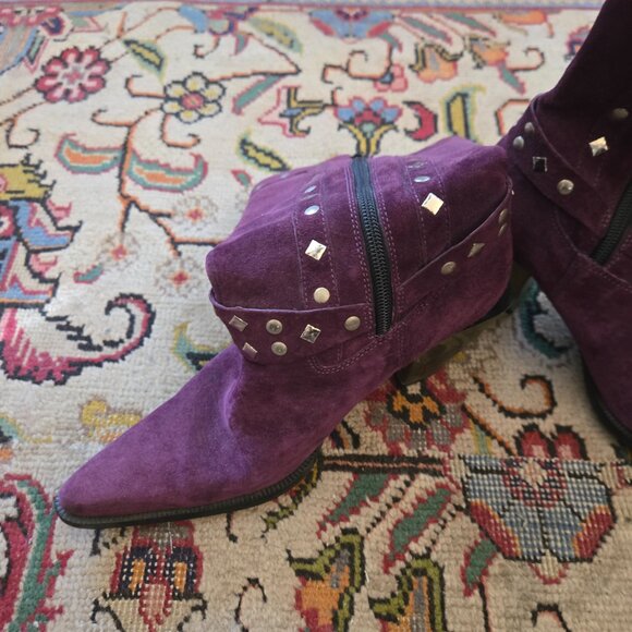 Rare Grape Harley-Davidson Studded Halter Boots (Damaged), Sz 6 - Picture 11 of 12